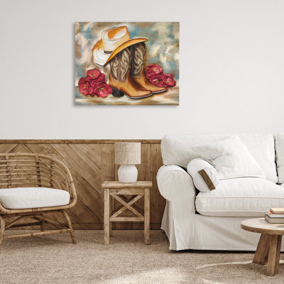 Boots & Floral Bunches Canvas, design by Kim Allen