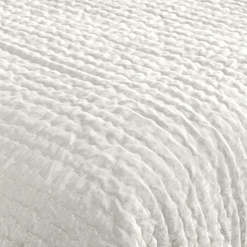 Velvet Quilt, King Quilt, Ivory