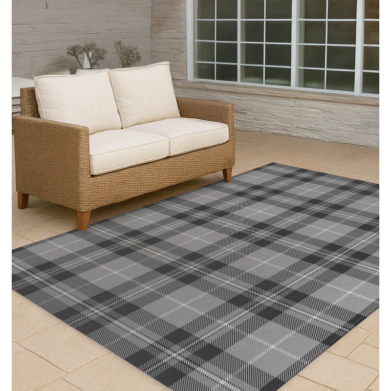 Tapis d'extérieur antidérapant Tartan Block, Rectangulaire 3 pi x 5 pi
