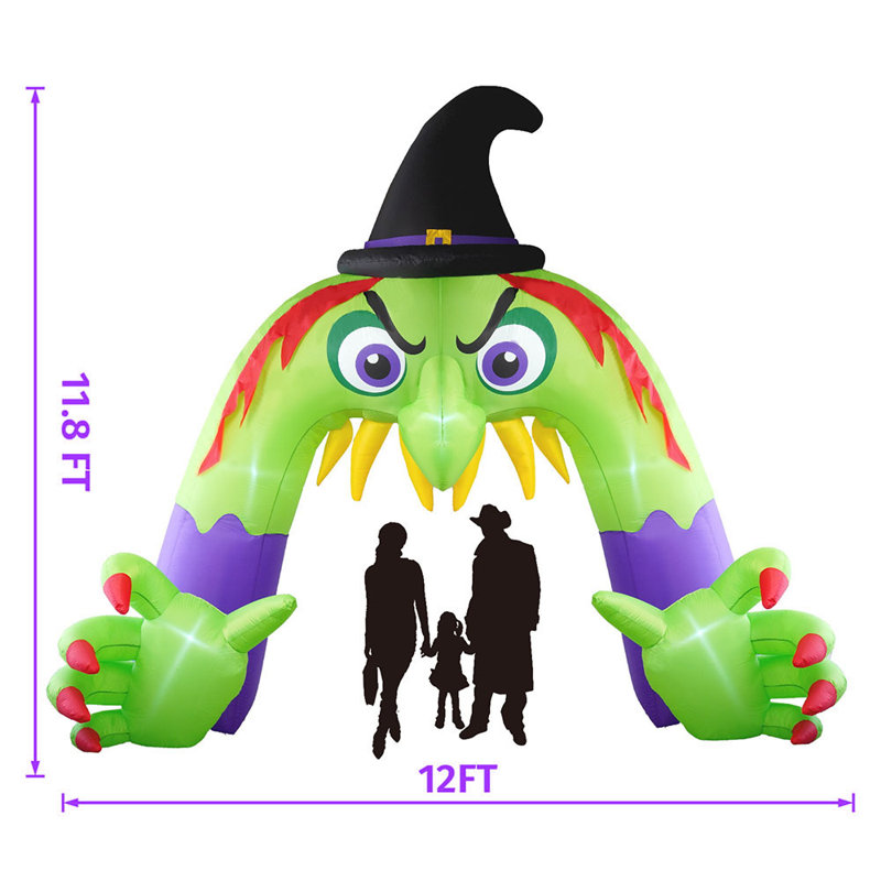 12ft Spooky Witch Mouth Arch Inflatable Halloween Outdoor Decoration