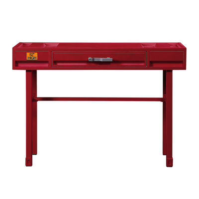 Red Vanity Desk 1 Drawer Bedroom - Adds Industrial Charm For Character To Space