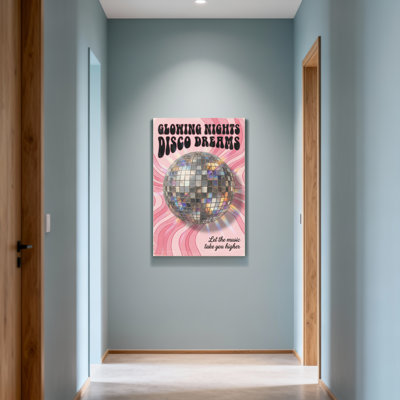 Fashion Glowing Nights Disco Dreams Mirror Ball Pattern