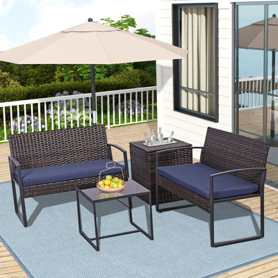  4 - Person Outdoor Patio Conversation Set with Cushions