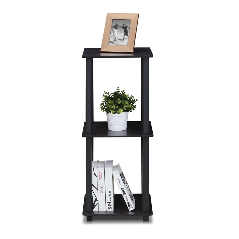 Almaraz Four Leg Square Side Table Set, Dark Walnut