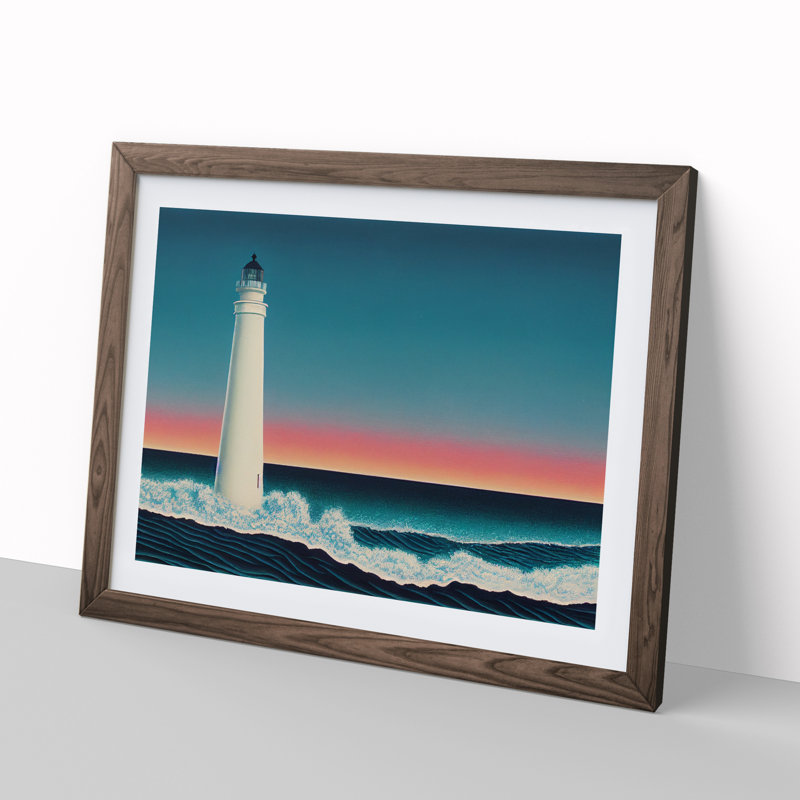 Special Lighthouse - Framed Print, 46cm H x 64cm W, Walnut Frame