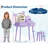 Bear-Shaped Lighted Mirror Kids Vanity Table and Chair Set - Wooden Princess Makeup Desk with Stool, Storage Drawers & Safe Pretend Play Features - Bedroom Furniture for Little Girls-137538564-137538565
