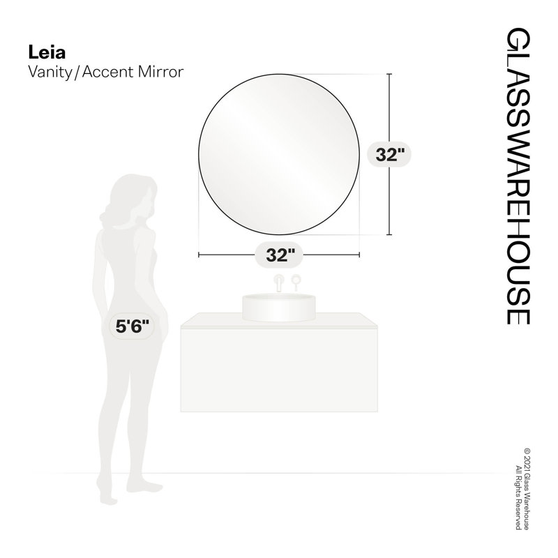 Modern & Contemporary Bathroom/Vanity Mirror, Satin Brass, 32" x 32"