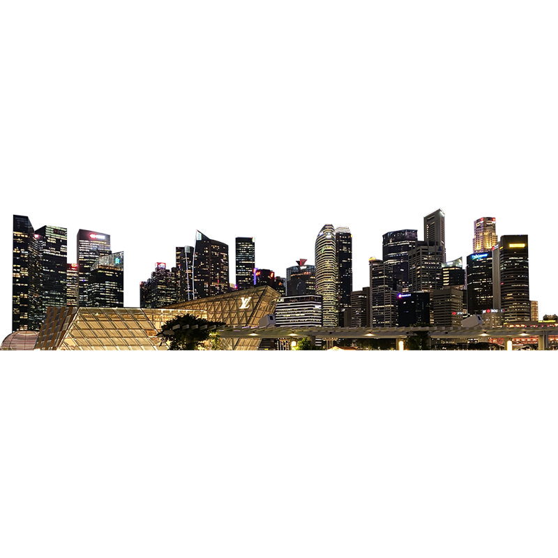 Silhouette de singapour en carton de singapour