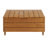 Table basse d'extérieur en L en bois massif de 102 po avec coussins crème Pomona