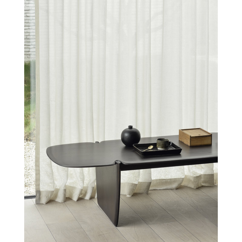 Pi Solid Wood Coffee Table, Dark Brown
