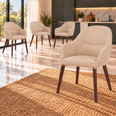 Ensemble de 4 chaises de salle à manger Corrigan Studio® revêtues de velours avec pieds en fer