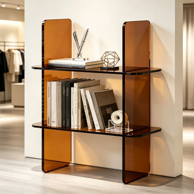 Amber Acrylic Double Tier Display Shelf