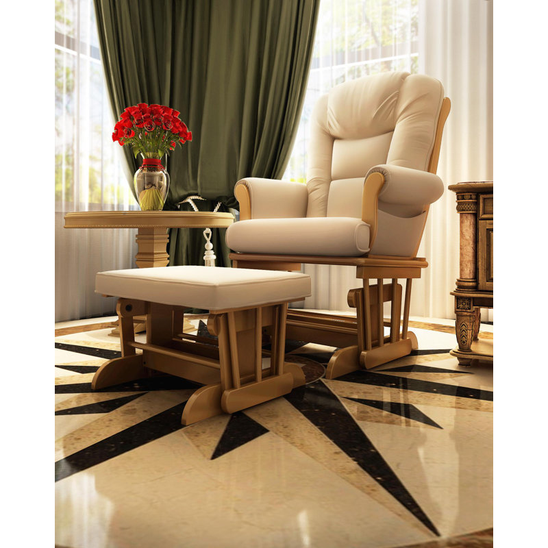 Fauteuil coulissant et repose-pieds Parkhur, Pacane, Crème