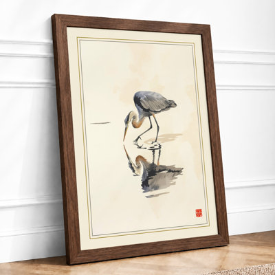 Wading Bird At Rest Japandi - Print