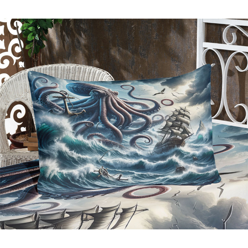 Drap-housse et taie décorative Ambesonne Fantasy Sea World Kraken, Simple
