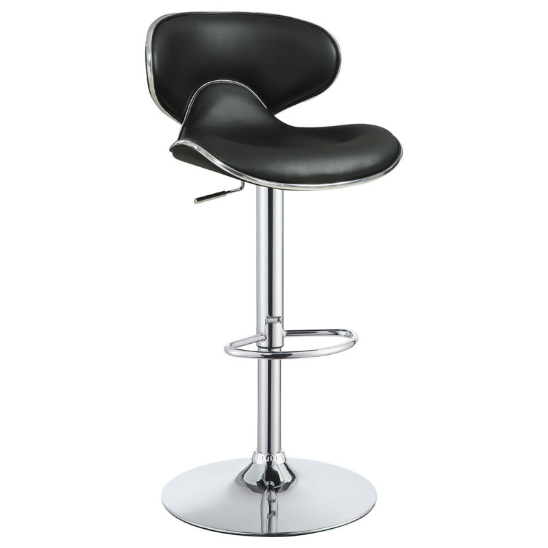 Tabouret de bar moderne, ensemble de 2 tabourets de bar réglables au design élégant avec structure chromée et siège confortable