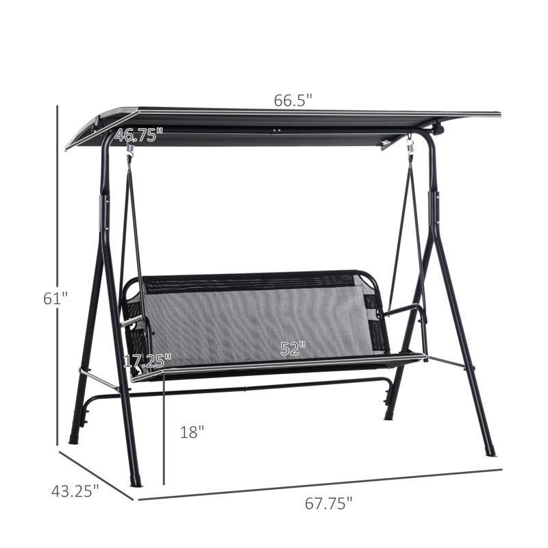 Balancelle avec auvent pour 2 adultes Outsunny