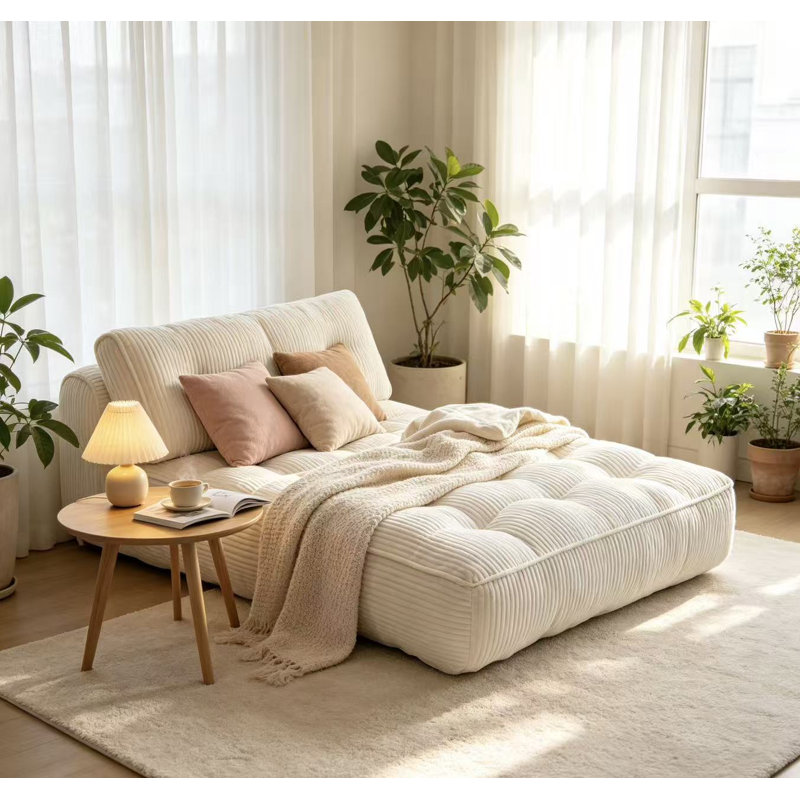 Canapé-lit pliant convertible avec appui-tête et coussin lombaire