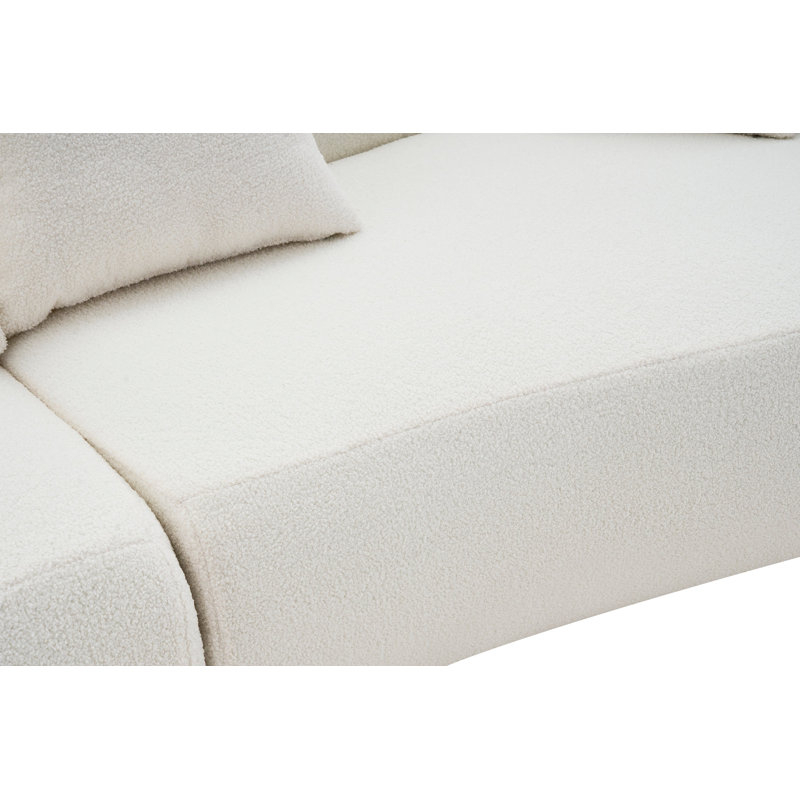 Canapé modulaire incurvé moderne de 122 pouces, Blanc