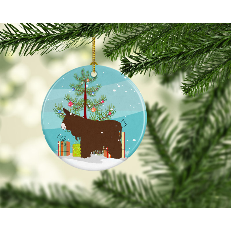 3'' Ceramic Animals Holiday Shaped Ornament