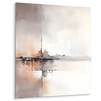 Abstrait aquarelle New York City Horizon I - paysage urbain, impression industrielle sur métal