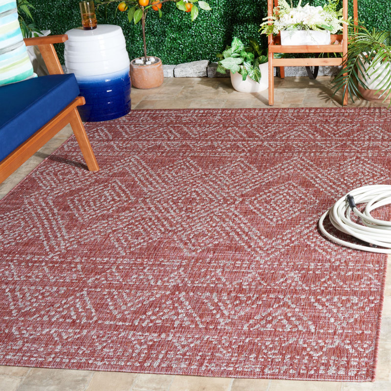 Tapis d'intérieur / extérieur à motif géométrique Harmonii Performance, Rectangle 5 pi 3 po x 7 pi 7 po