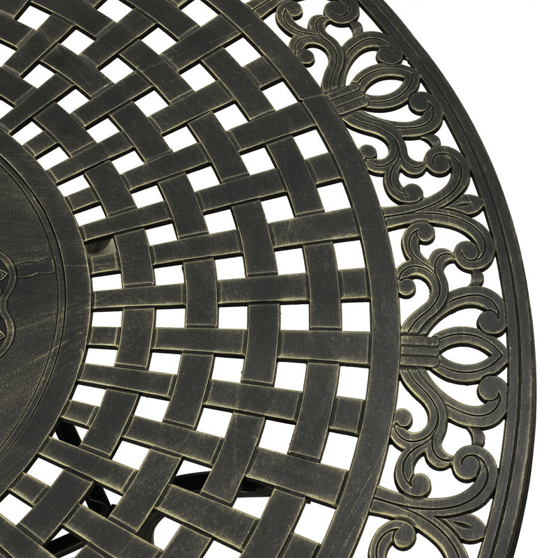 Vaghinag Round 6 - Person 59'' Long Cast Aluminum Dining Set