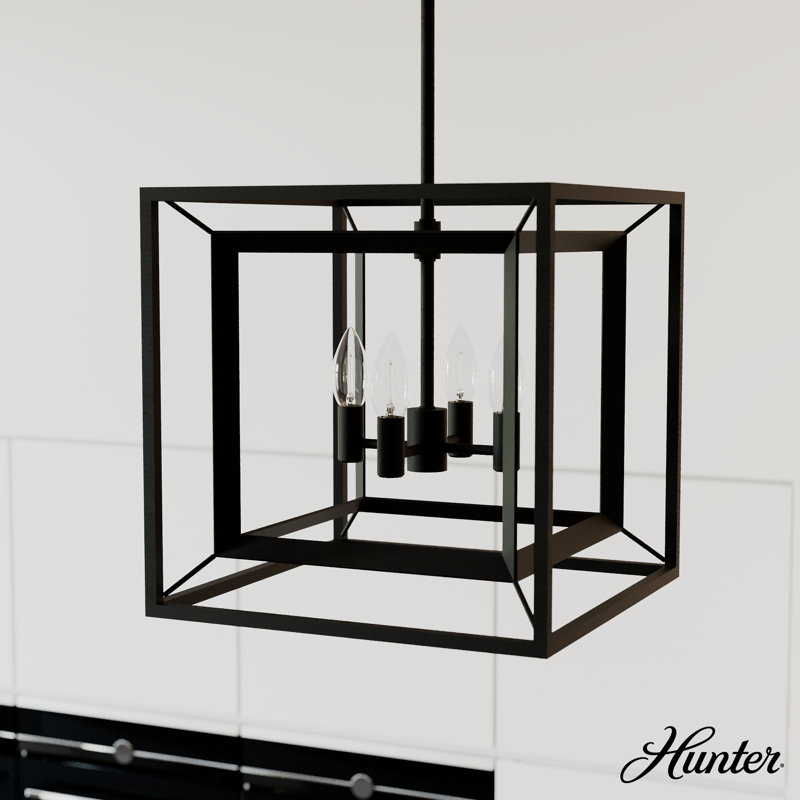 Doherty 15" Black Iron Candle Lantern Pendant Light