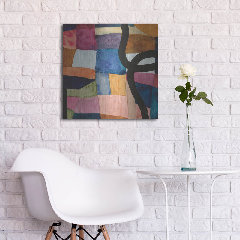 Art mural en métal luxueux «Freeway 4» par Cheryl Warrick, 24 po x 24 po, H 24 po x l 24 po