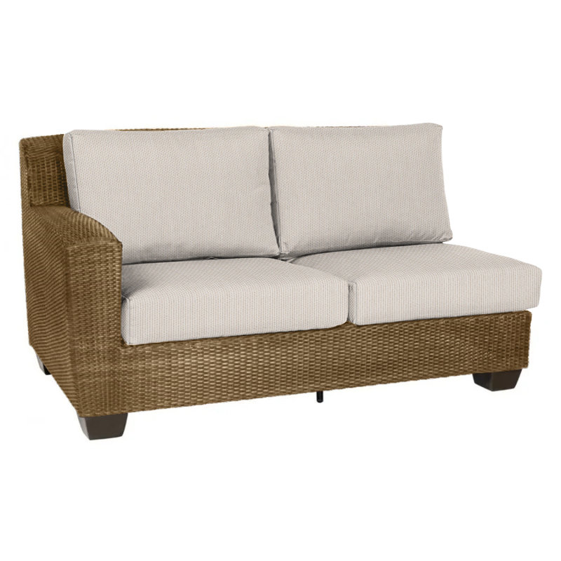 Saddleback 63'' Wide Premium All-Weather Wicker Loveseat with Cushions, Canvas Bird's Eye Sunbrella® Canvas, Mocha