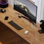 Brun clair + bureaux rectangulaires en bois massif transparent + acrylique-108222368-108222369