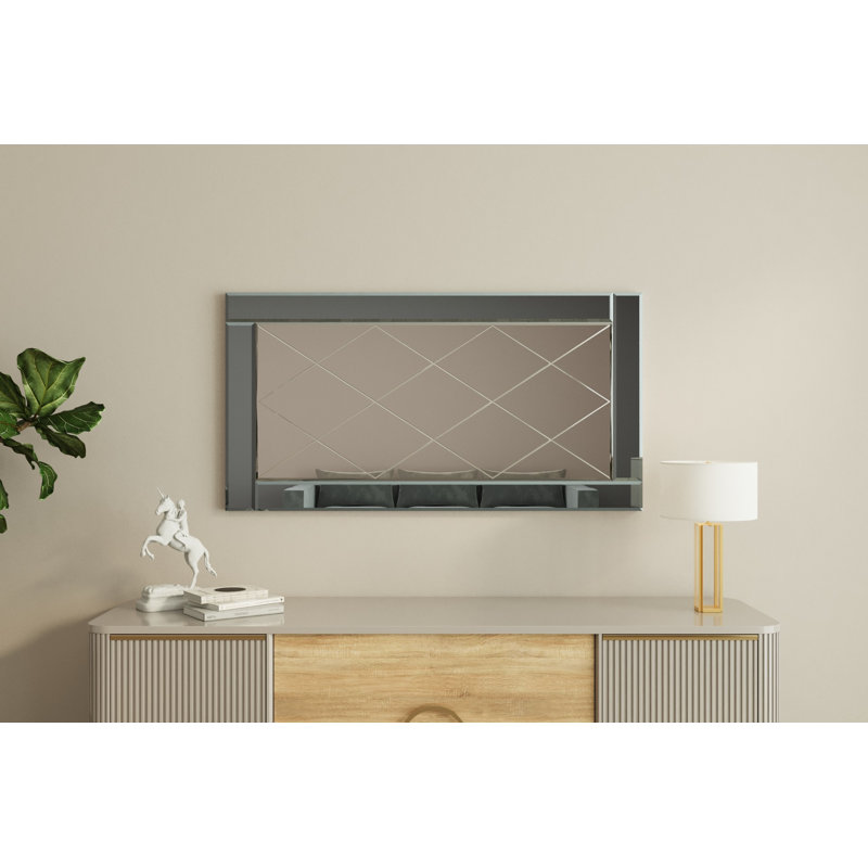 Bisou Rectangle Wall Mirror, Silver
