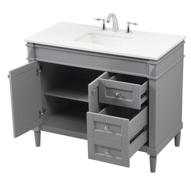 Meuble-lavabo simple 42 po, Gris