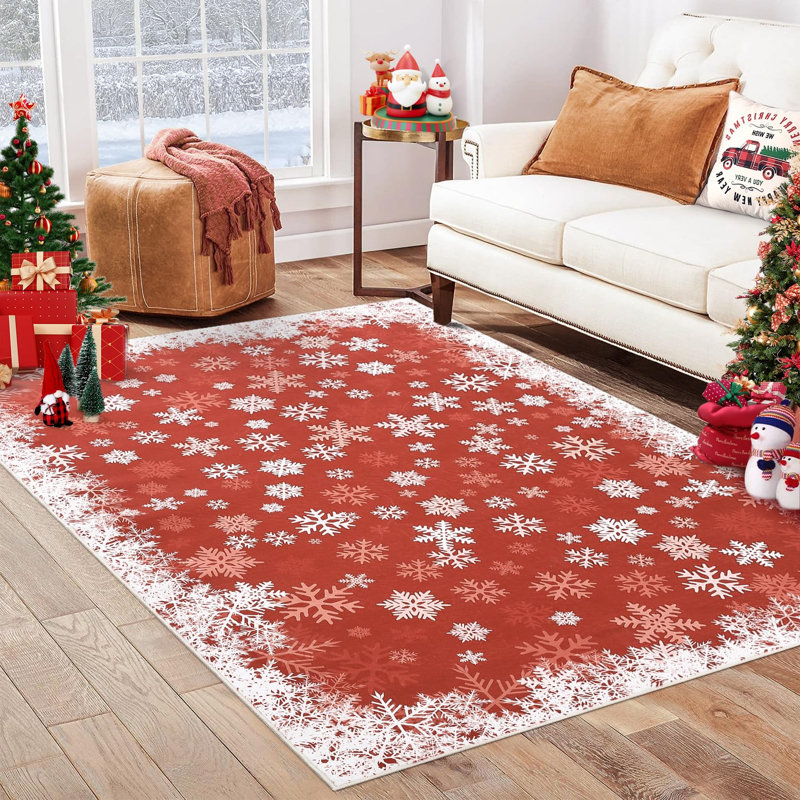 Tapis Christmas Christmas, Rouge, Rectangle 10 pi x 13 pi