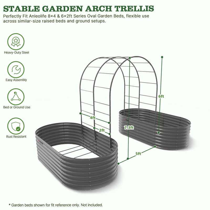 Anleolife en métal robuste, double arche, 1,83 m de hauteur