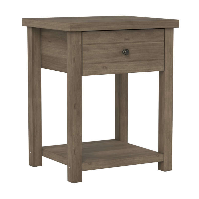 Table de bout avec rangement Helene, Chêne noueux