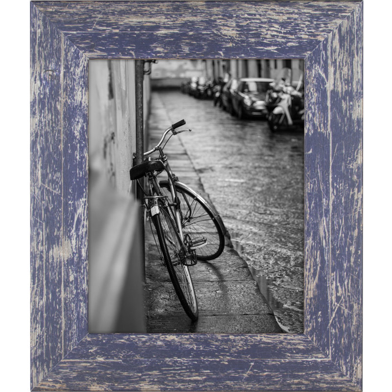 Cadre photo simple Samra, Bois de grange bleu, L 11 po x H 15 po