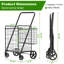 Très grand chariot pliable et pliable, panier utilitaire double d'une capacité de 330 lb avec roues pivotantes à 360 °