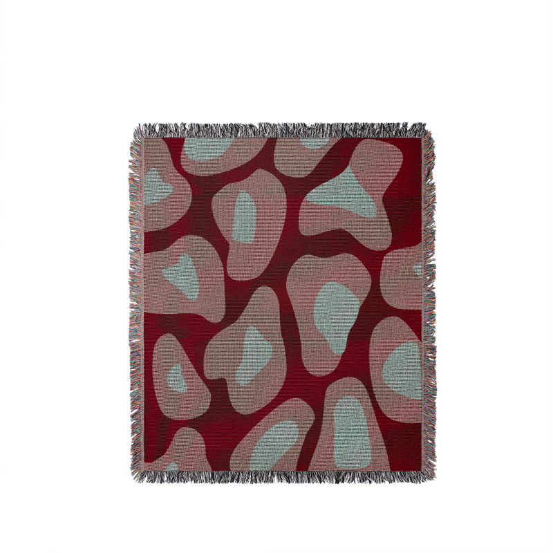 Jeté en coton à imprimé léopard, Rouge ; rose ; bleu, 50 x 70