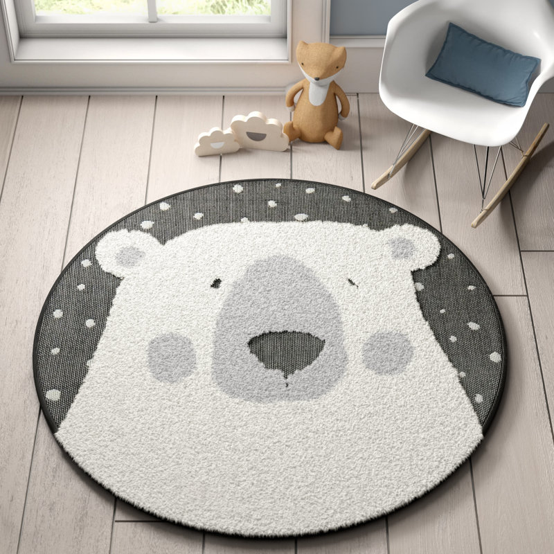 Letman Polar Bear Shag Rug, White