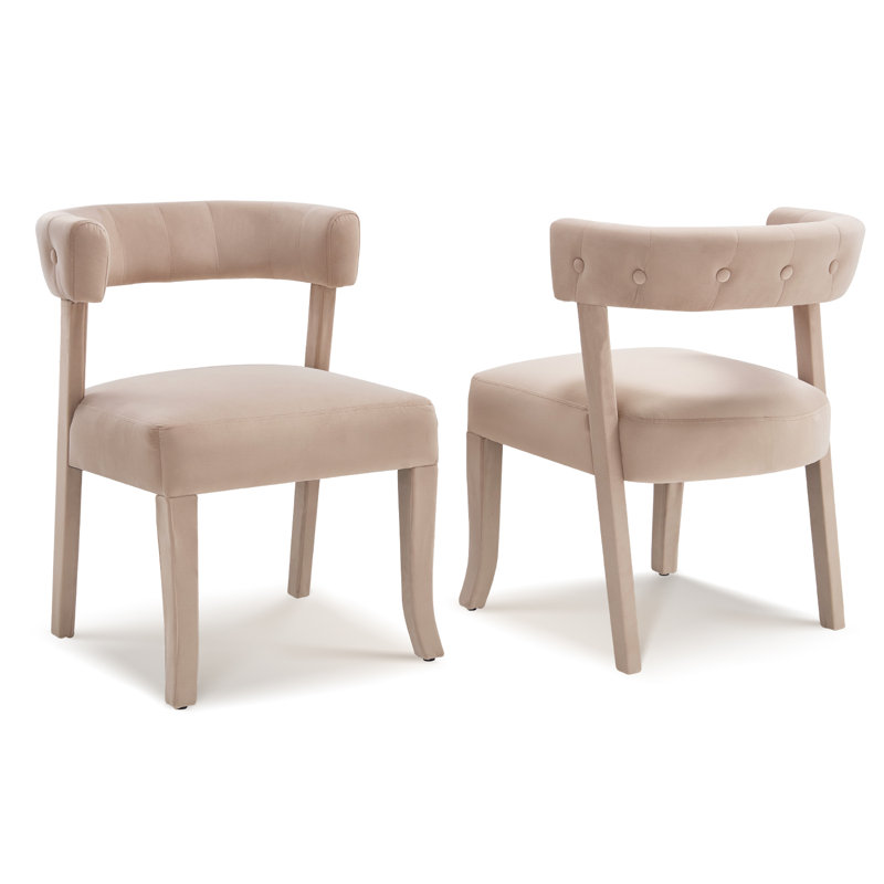 Chaises de salle à manger capitonnées en bois massif H 30 po, Brun