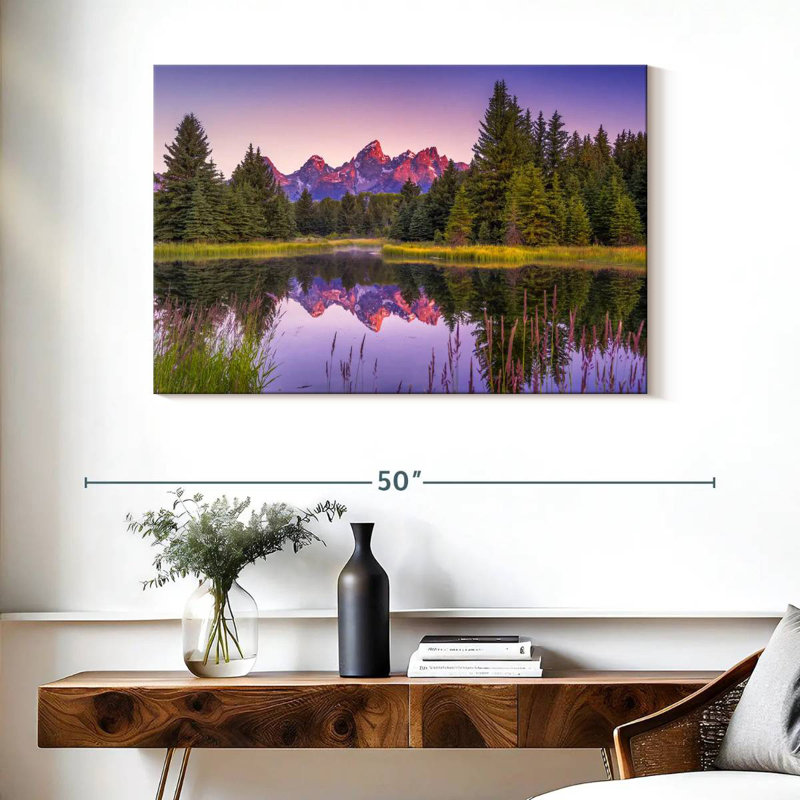 Alvord Grand Tetons River Reflection, H 26 po x l 39 po