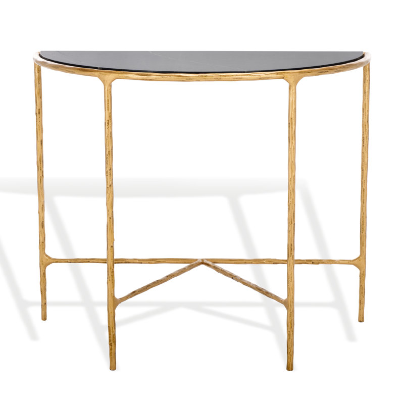 Evelynn 36'' Console Table, Brass, Black