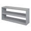 Lit mezzanine double en bois gris avec escalier de rangement, tablettes et bureau rétractable - Lit d'étude peu encombrant