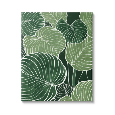Layered Green Leaf Nature by Ziwei Li - Print on Canvas