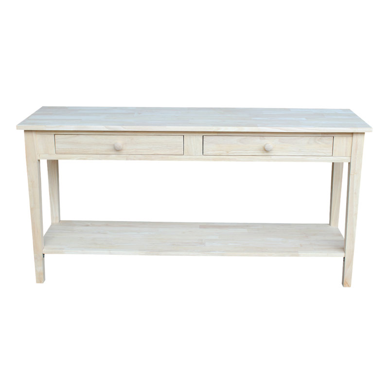 Solid Wood Console Table, Unfinished / Ready to Finish, 30" H x 60" W x 17" D