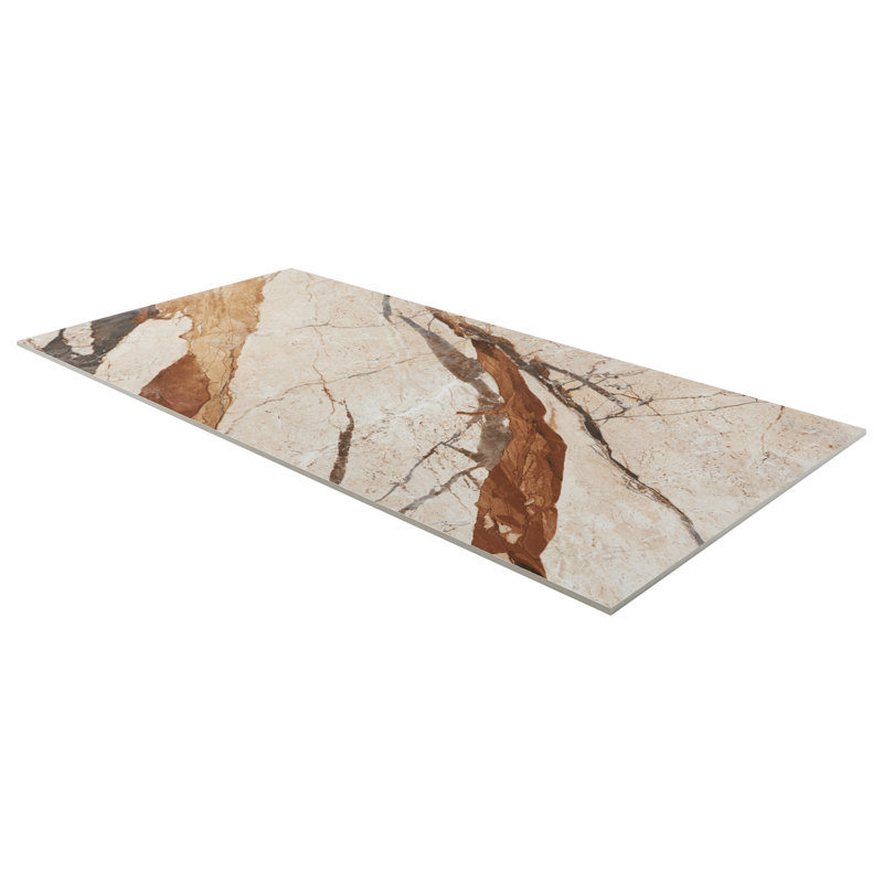 Marfino 24x48 Matte Marble Look Porcelain Tile, Breccia Multicolor
