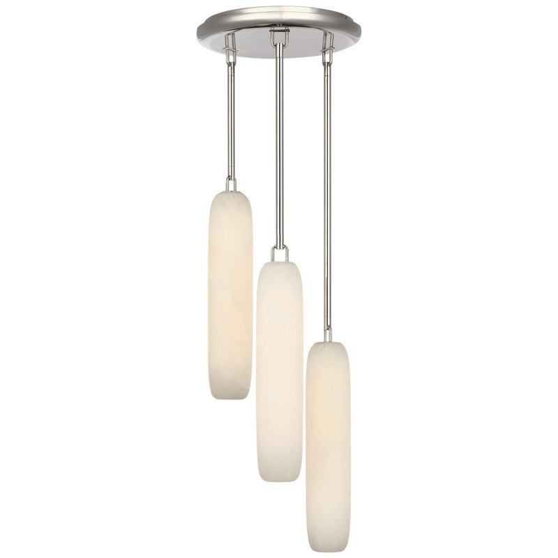 Kelly Wearstler Formosa 3-Light Pendant with Alabaster, Polished Nickel