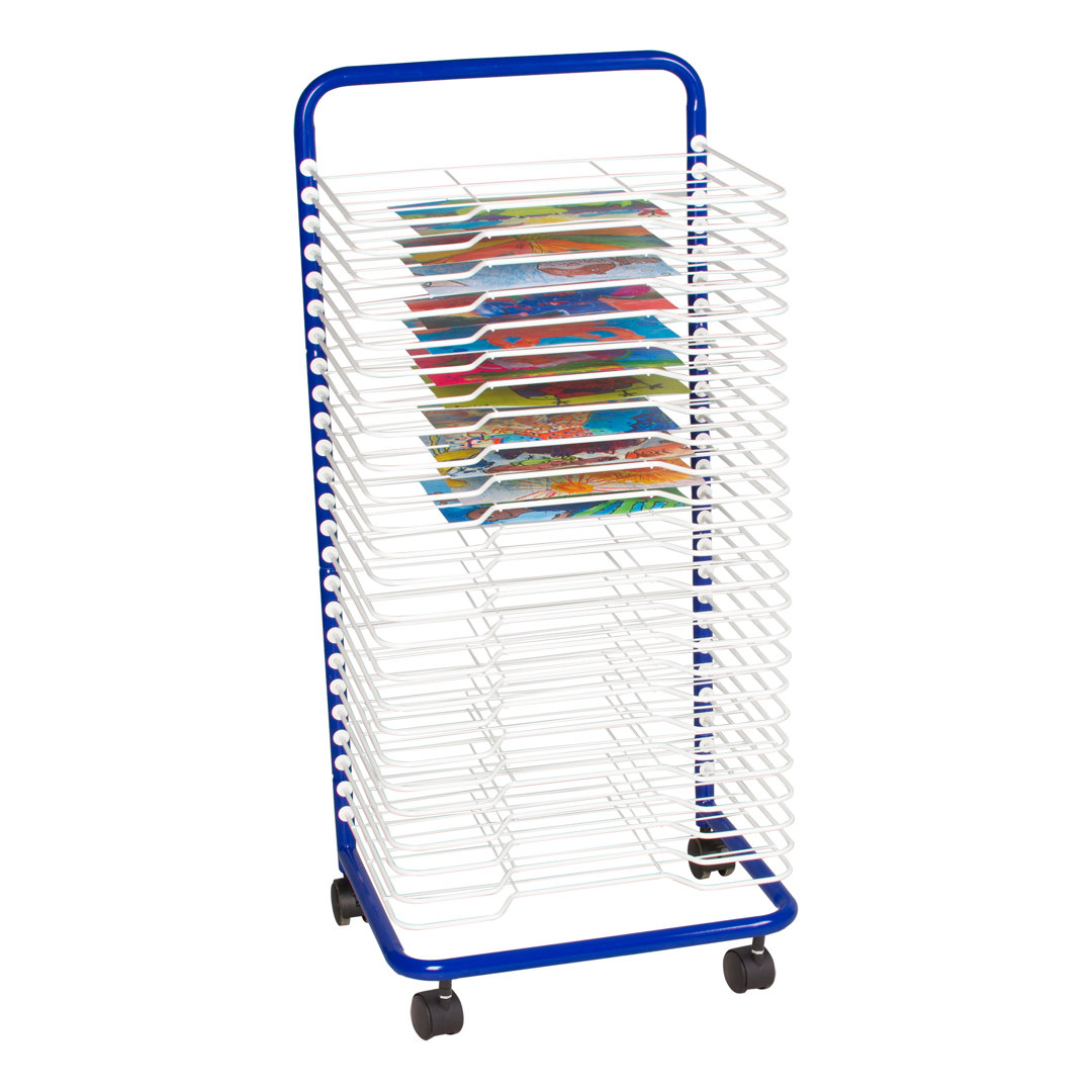 25-Shelf Mobile Art Drying Rack for Classrooms and Art Studios Sprogs 