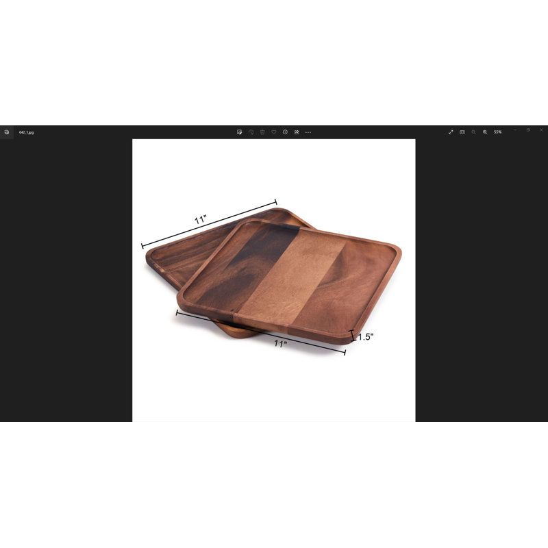 Grandes assiettes carrées en bois d'acacia Kalmar Home S / 2 Braga